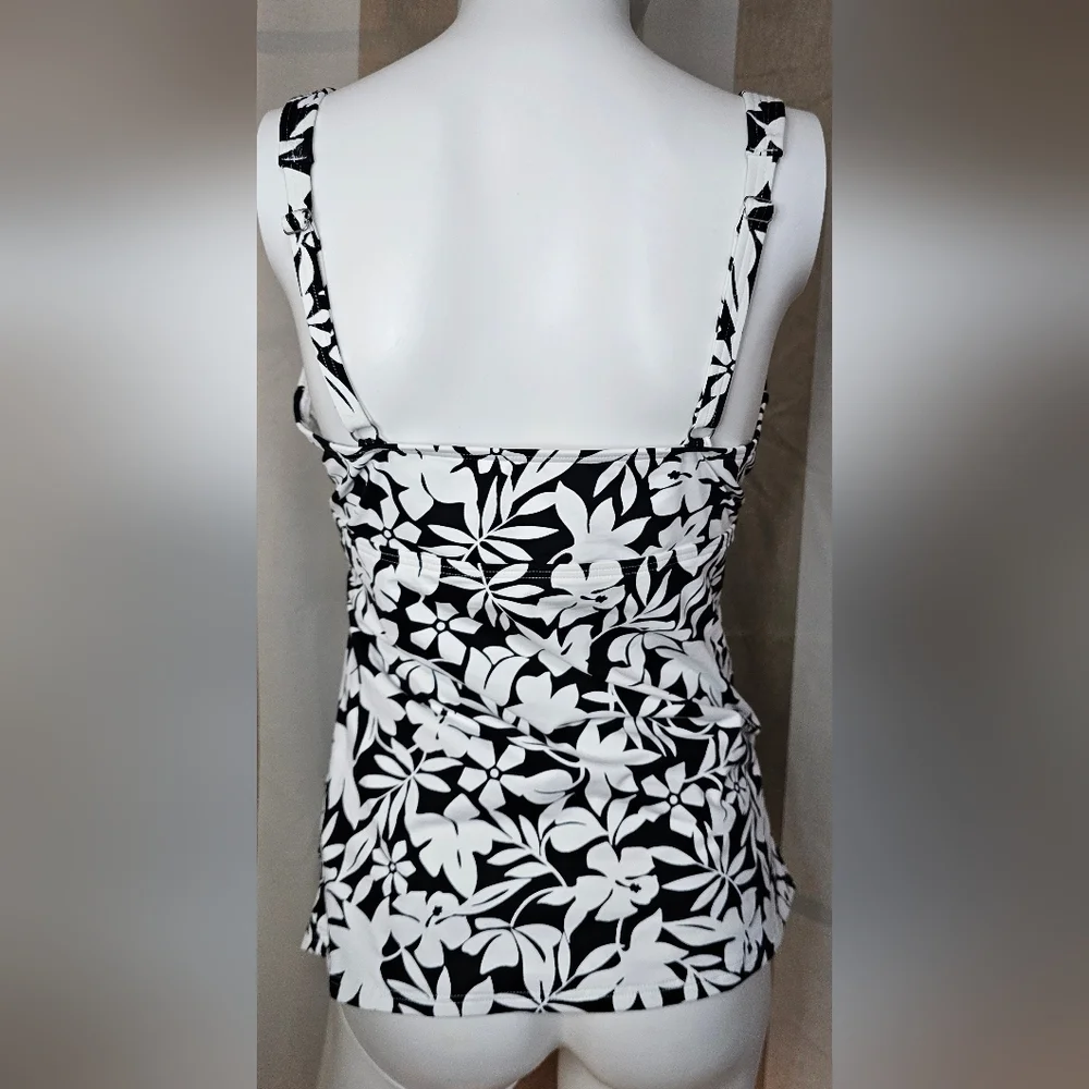 Lands' End Tankini Top Floral Print Women's Swim NWT Size 8